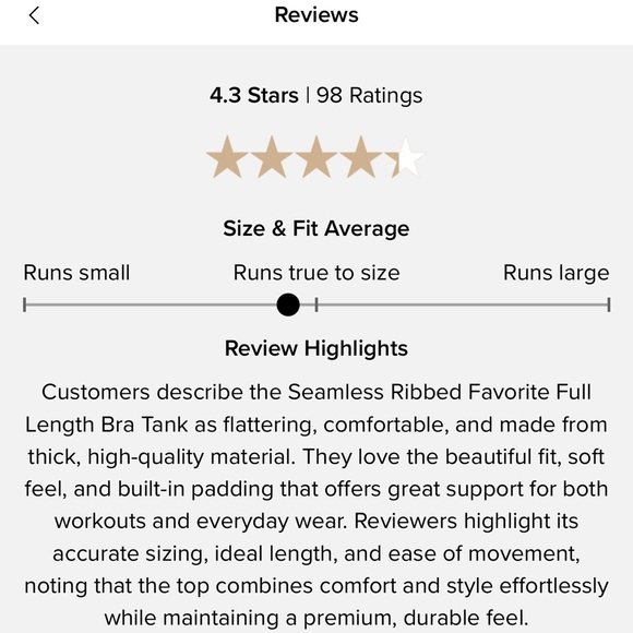 Alo Seamless Ribbed Favorite Full Length Bra Tank - Picture 7 of 10